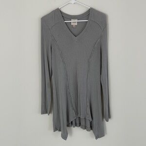 Knox Rose Thermal Waffle Knit Asymmetrical Tunic